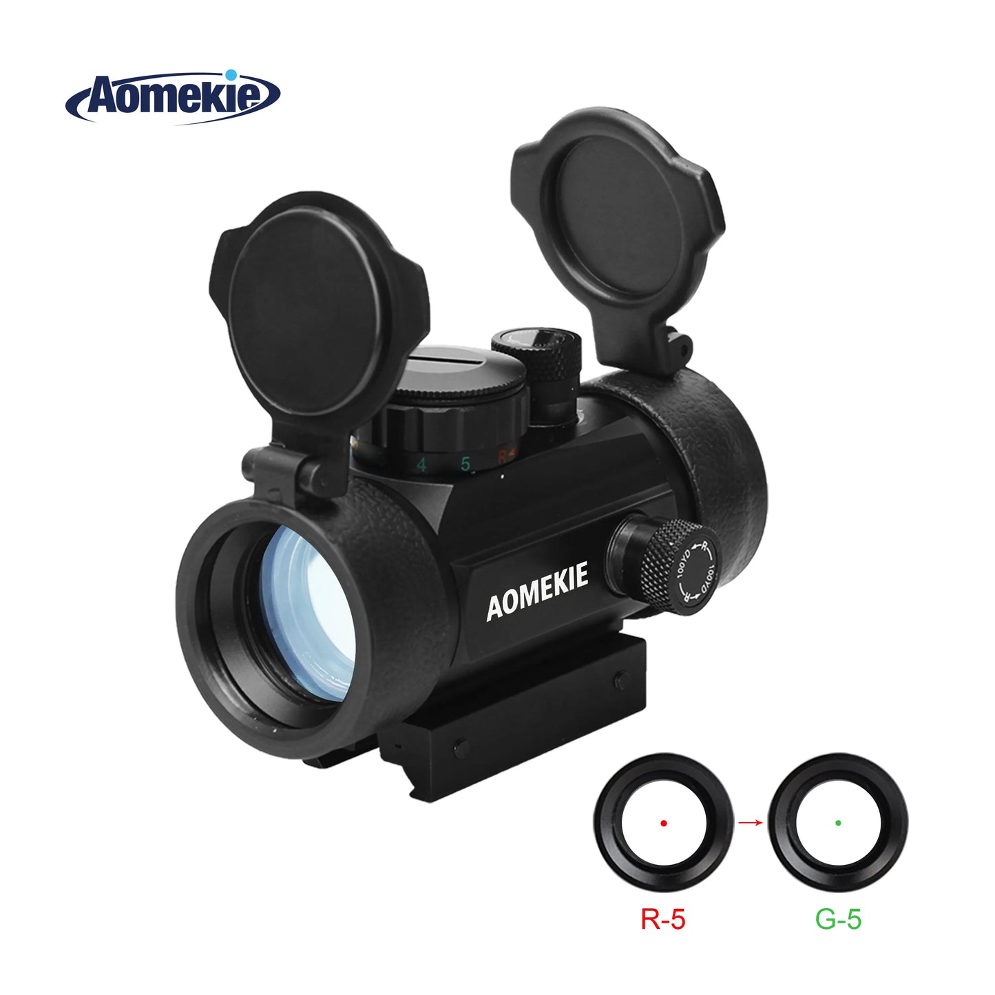 AOMEKIE Riflescope Airsoft Red Dot Sight — 1X 30mm FMC Lens with 22mm/11mm Rail Mount