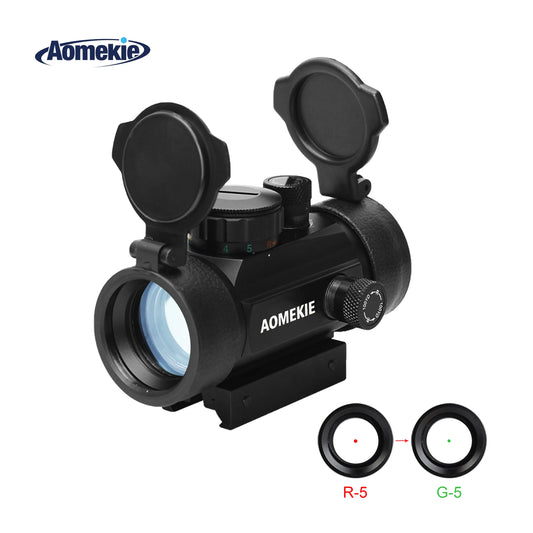 AOMEKIE Riflescope Airsoft Red Dot Sight — 1X 30mm FMC Lens with 22mm/11mm Rail Mount
