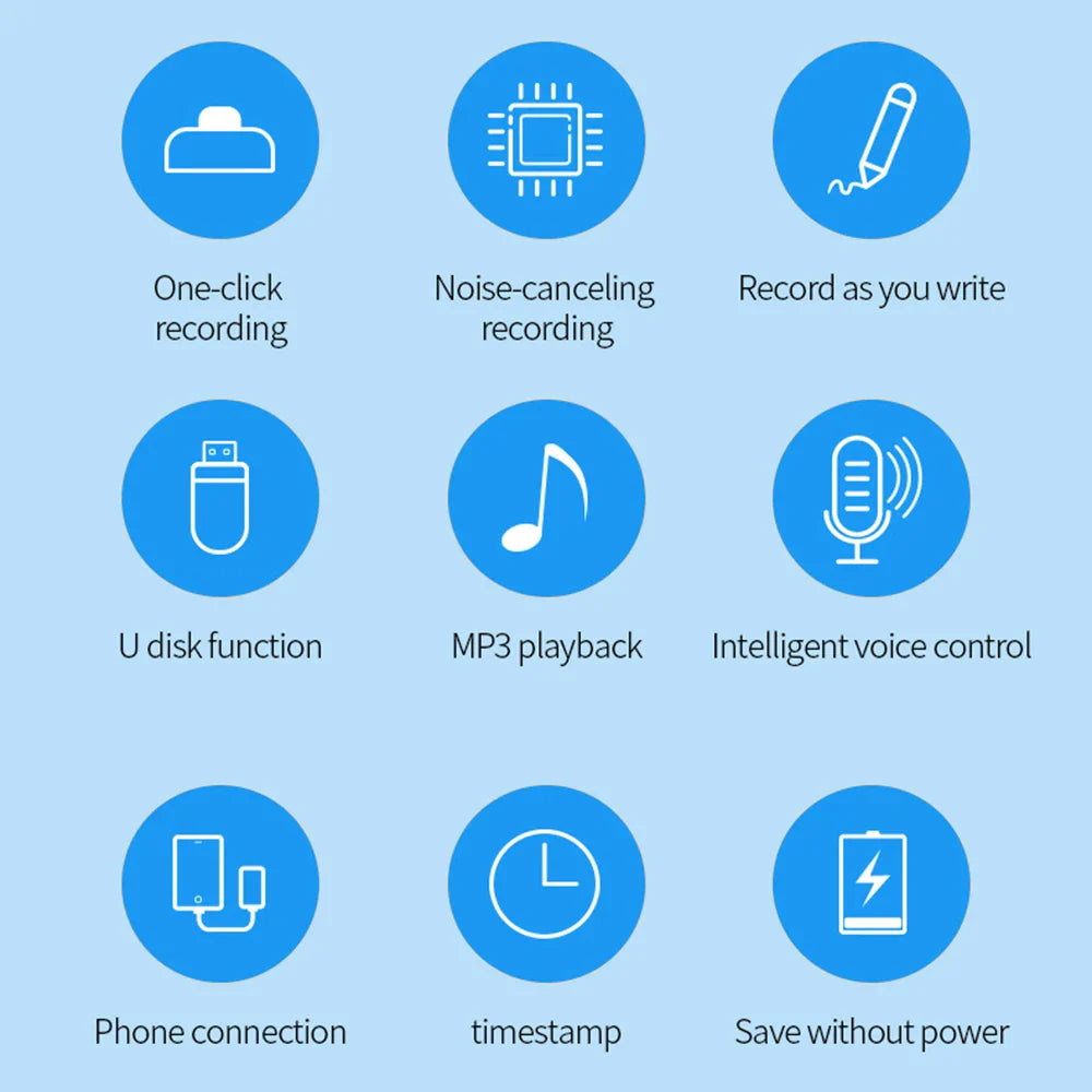 Digital Voice Recorder — 64GB/128GB Portable Professional Sound Dictaphone, Voice-Activated Audio Recording Pen & MP3 Player