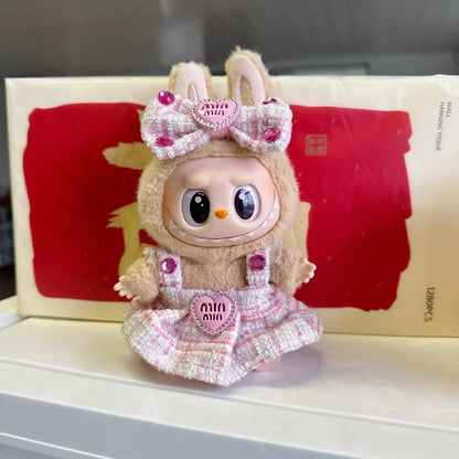 17cm Mini Plush Doll Clothes – Korea Kpop Exo Labubu Idol Suit Outfit Accessories, Doll Clothing Gift (Clothes Only)