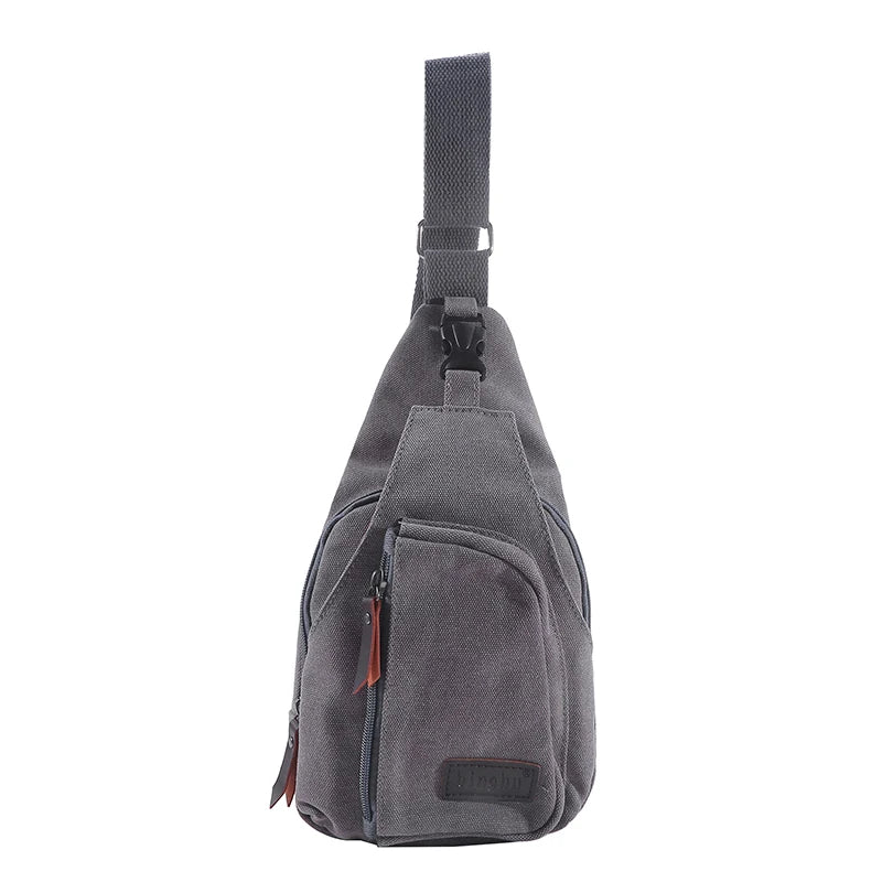 New Men's Vintage Canvas Satchel – Multifunctional Outdoor Small Shoulder Sling Chest Bag
