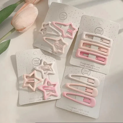 3PCS Candy Color BB Hair Clips – Y2K Star Heart Rectangle Metal Snap Barrettes for Girls & Women Cute Hair Accessories