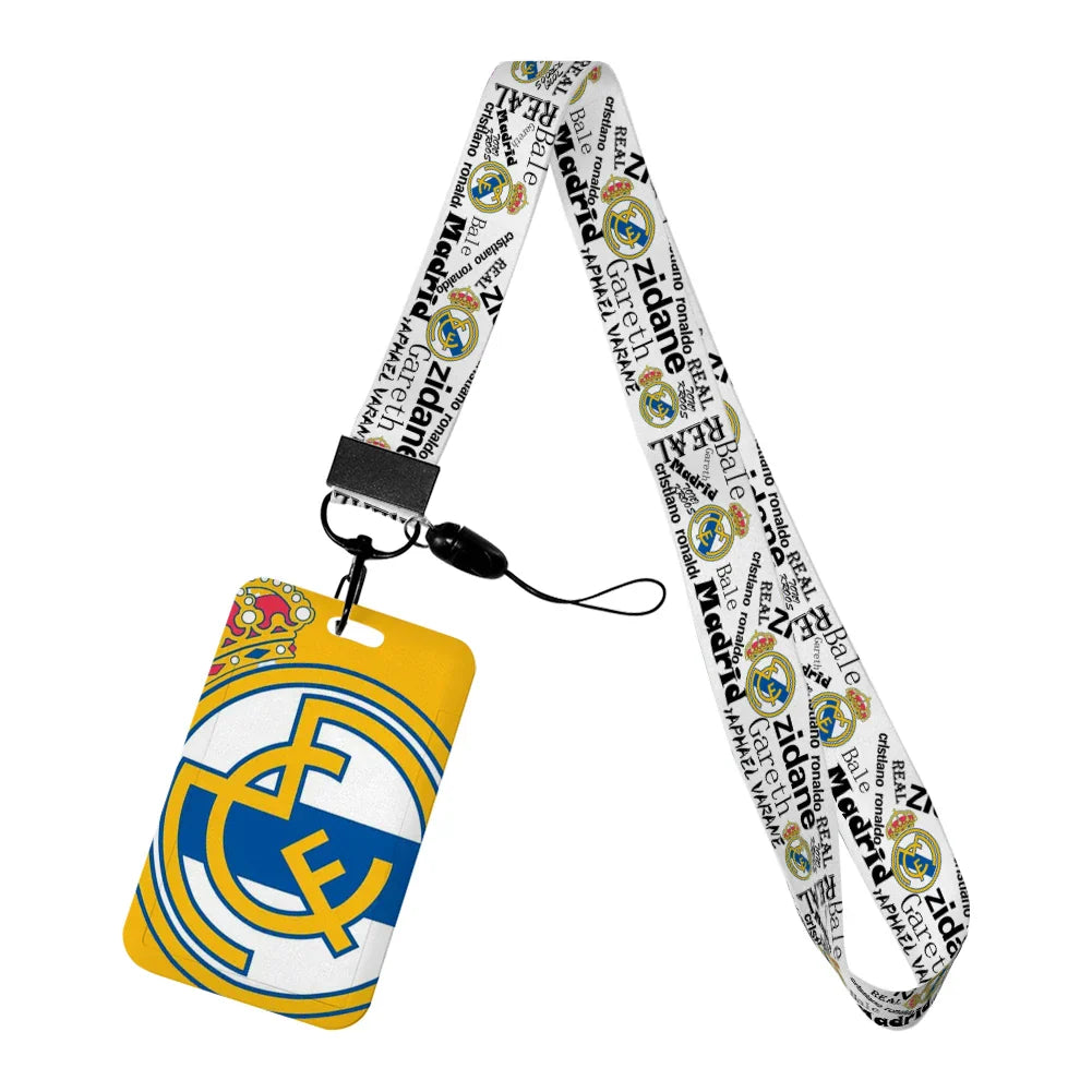 Spanish Football Neck Strap Lanyard – Cartoon Badge Holder ID Card for Kids, Students, Girls & Boys Gift