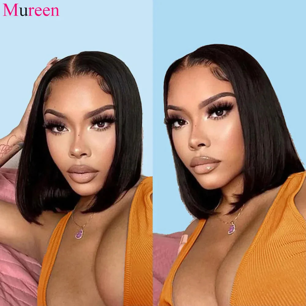 250% Density Straight Bob Wig for Women – Glueless Wear-and-Go, 4x4 Lace Closure, Ready-to-Wear Human Hair