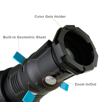 Focalize Conical Snoot Bowens Mount – Photography Condenser with Geometric Sheet Shapes, Gobo Filters & Gels