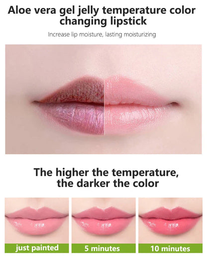 Spring Aloe Vera Moisturizing Lipstick – Long-Lasting Nourishing Temperature-Change Lip Balm & Gloss