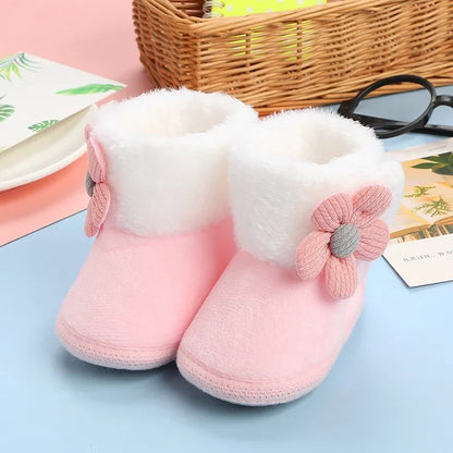 Newborn Baby Pompom Booties - Soft Warm Anti-Slip Shoes for Infants and Toddlers