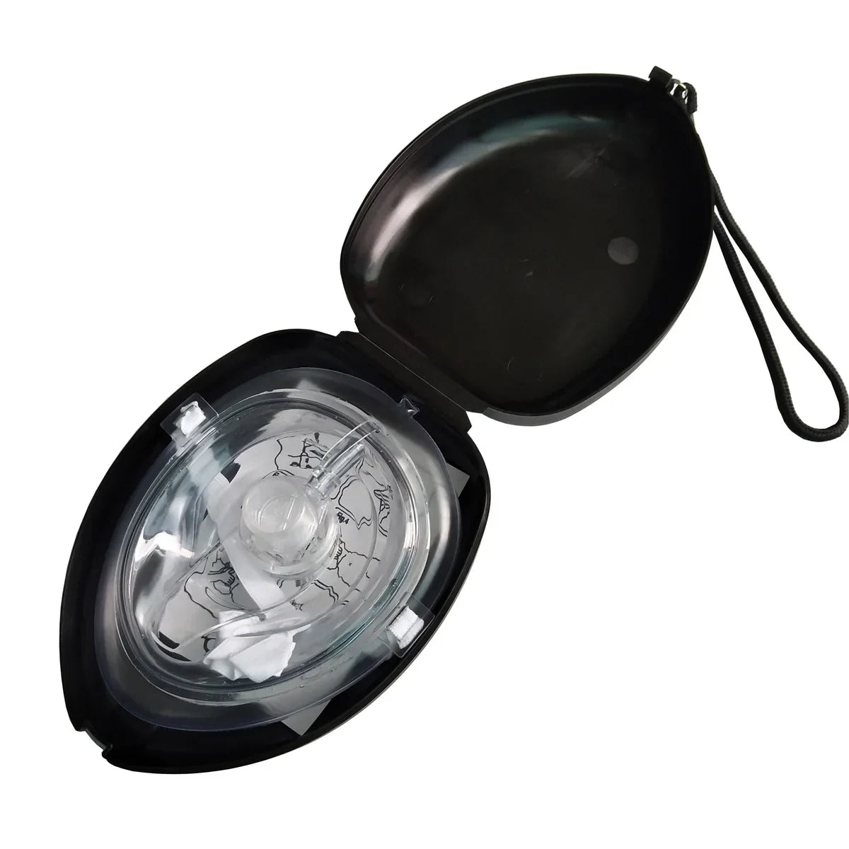 Professional CPR Breathing Mask with One-Way Valve — Reusable First Aid Rescue Tool