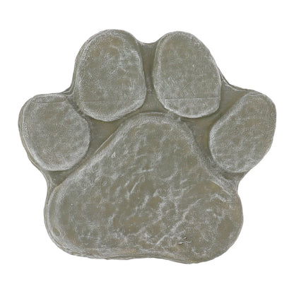 Dog Pawprint Memorial Stone – DIY Lettering Dog Grave Marker Pet Monument for Outdoor Lawn & Patio (15.5x17.5cm)