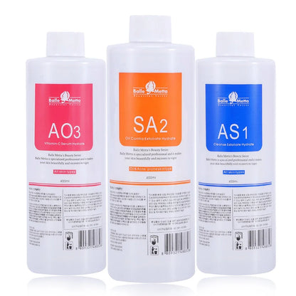 3pcs 1200ML Hydra Liquid Face Serum – Aqua Peel Solution AS1 SA2 AO3 for Beauty Machine & Deep Skin Cleaning