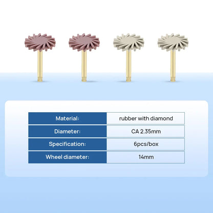 AZDENT Dental Composite Resin Polishing Disc Kit – Silicone & Diamond Wheel Burs, 2-Step Polishing