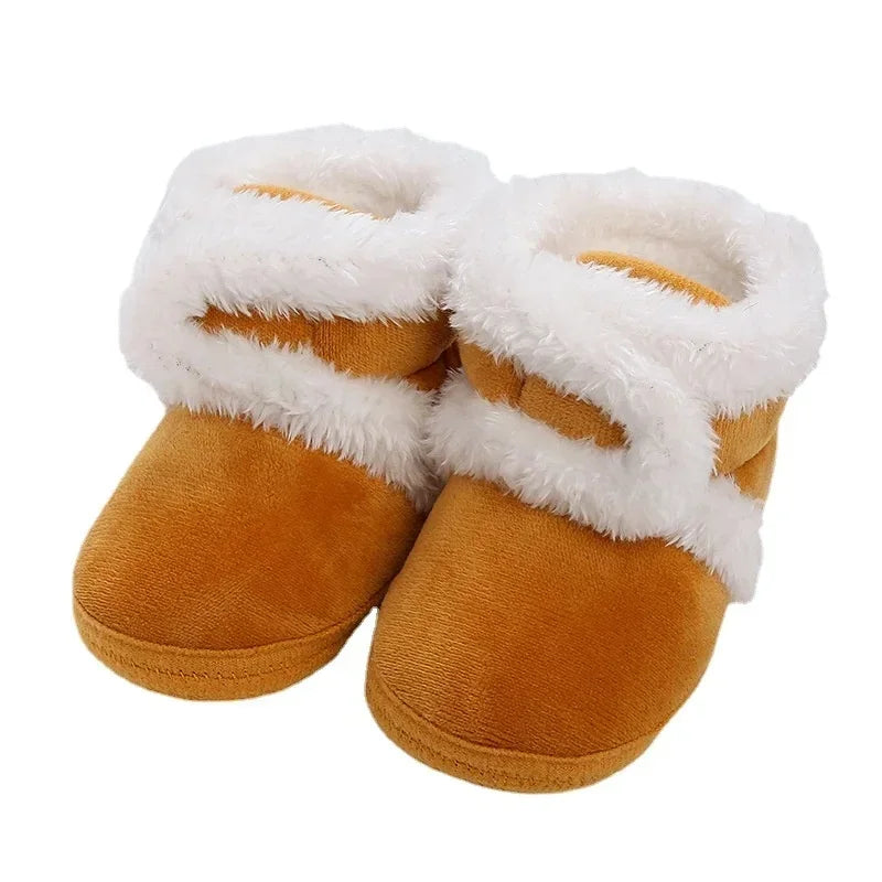 Newborn Baby Pompom Booties - Soft Warm Anti-Slip Shoes for Infants and Toddlers