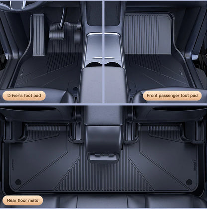 YZ Floor Mats for Tesla Model 3/Y 2021-2023 — Waterproof, Non-Slip TPE Car Accessories