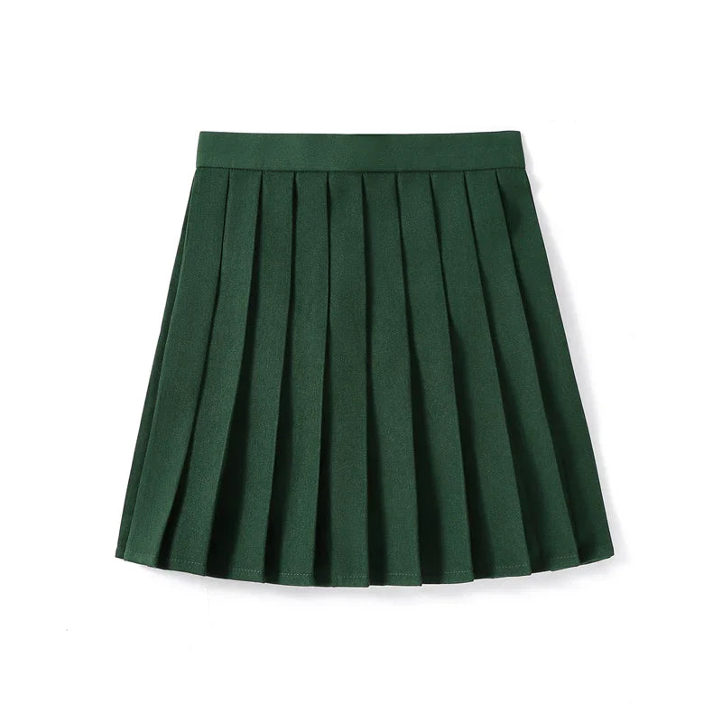 Women’s High Waist A-Line Skirt – Summer Harajuku Style Black Mini Pleated School Girl Uniform