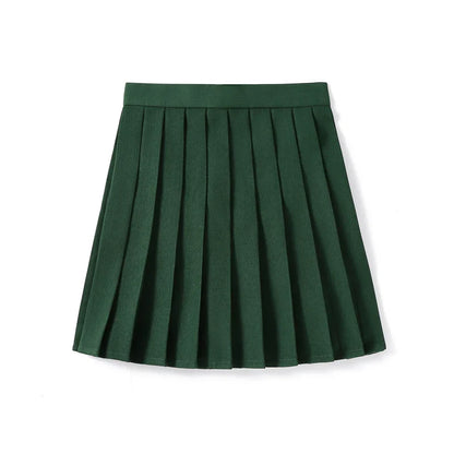 Women’s High Waist A-Line Skirt – Summer Harajuku Style Black Mini Pleated School Girl Uniform
