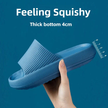 4cm Thick Sole EVA Cloud Slippers – Height Increasing Non-Slip Bathroom & Indoor Summer Sandals for Couple Home Use
