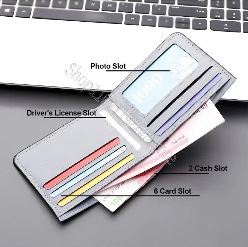 One Piece Men’s Wallet – Multi-Card Slots, Cartoon Anime Print, Portable Purse for Boys & Birthday Gifts