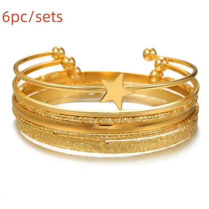 12Pcs Punk Curb Cuban Chain Bracelet Set for Women – Gold Miami Boho Thick Charm Bangles Fashion Jewelry