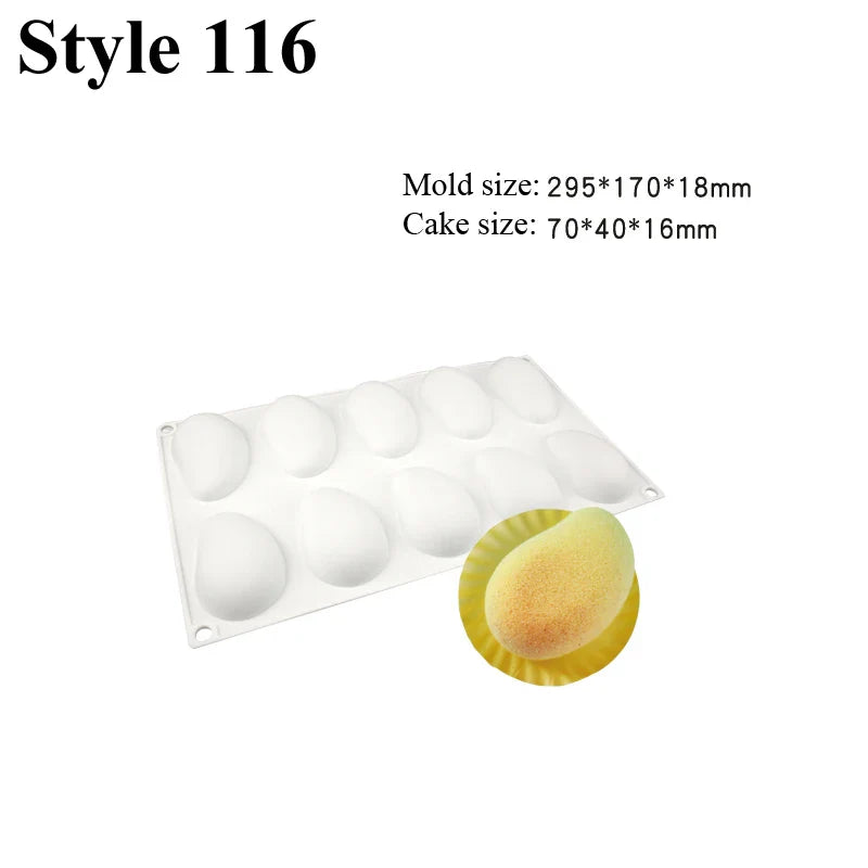 SHENHONG Silicone Fruit Mousse Cake Molds – Orange, Apple, Pear, Mango, Strawberry & Durian Dessert Decorating Tools