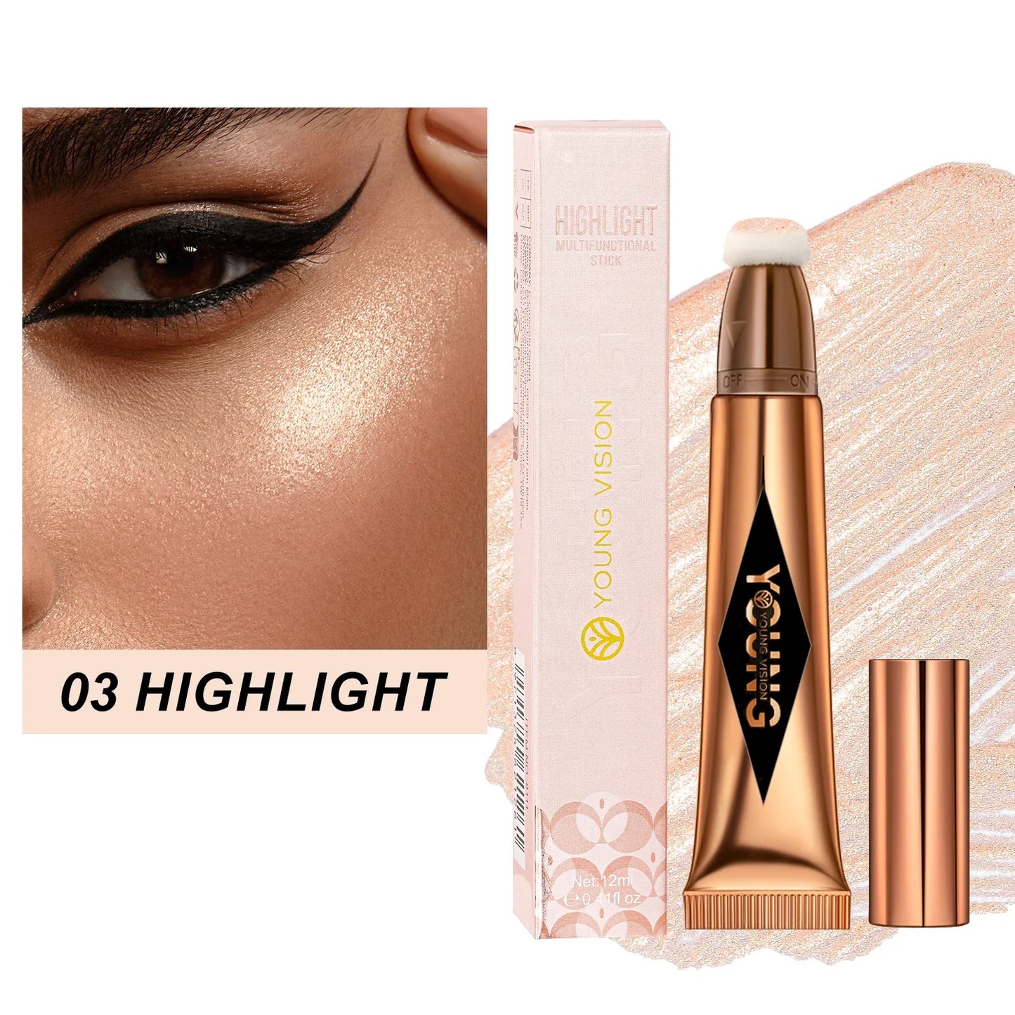Multifunctional Liquid Blush & Contour Stick – Waterproof, Silky All-in-One Creamy Texture for Face & Eyes