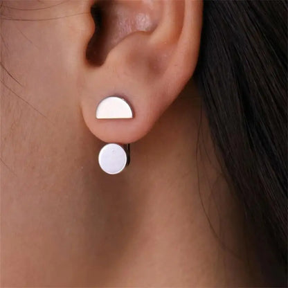 Metal Geometric Circle Pendant Ear Jackets – Open Design Earrings for Women, Daily Wear, Party & Wedding Accessories 2024