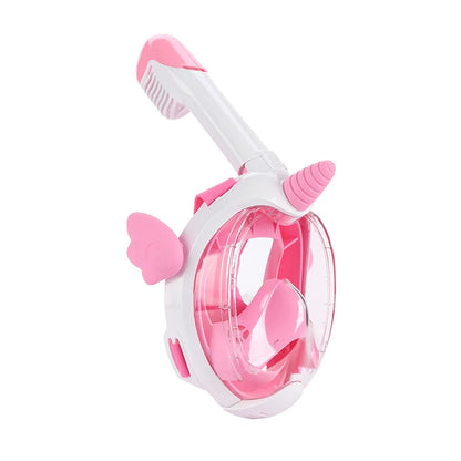 Kids Unicorn Full Face Snorkel Mask - Dry Anti-Fog Waterproof Swimming & Diving Gear for Children
