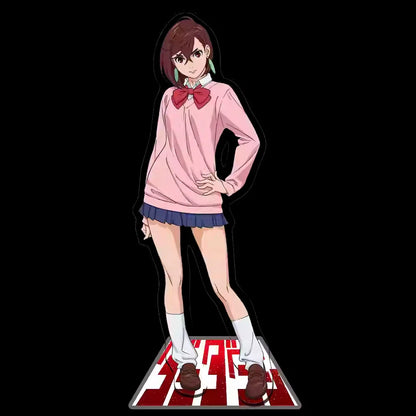 Anime Dandadan Momo Acrylic Keychain Stand – 15cm Cosplay Figure Display Plate for Bag Decoration, Fan Gift & Collectible Ornament