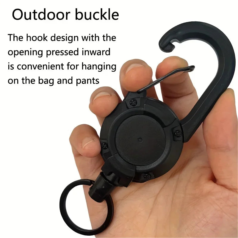 1/2/4PCS Retractable Keychain Badge Reel – Heavy Duty Extendable Holder with Carabiner for Men’s Outdoor Bags