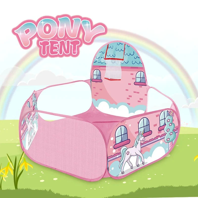 Foldable Kids Play Tent - Large Pop-Up Ball Pool Toy Enclosure for Indoor & Beach Fun