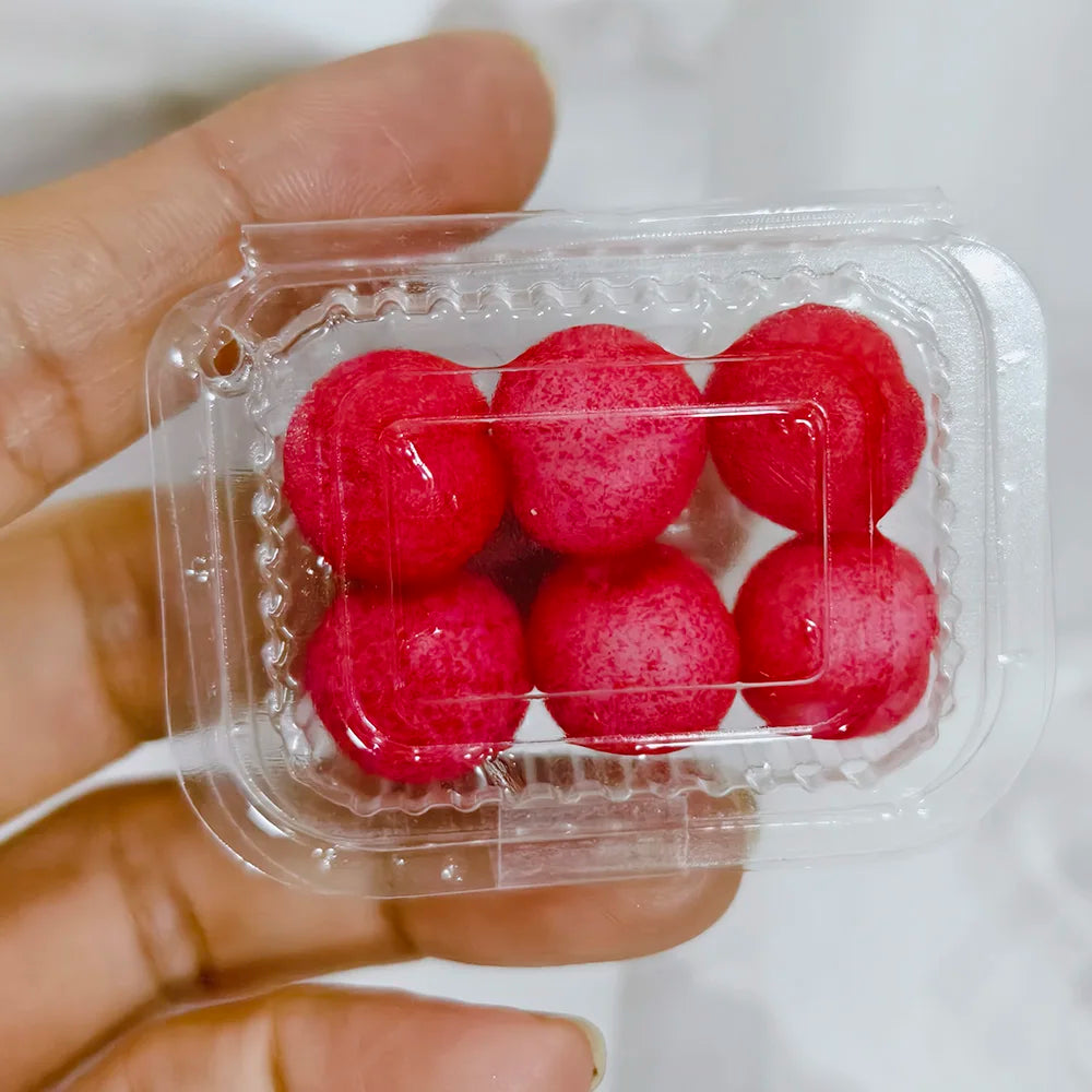 1/6 Miniature Dollhouse Fruit Set – Mini Peach & Grape with Box for Blythe, OB11, BJD Dolls