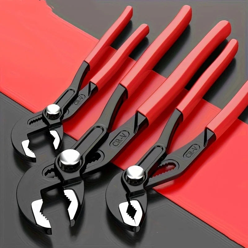 7/10/12 Inch Adjustable Water Pump Pliers – Quick-Release Pipe Wrench & Plumbing Clamp Tool for Household Repairs