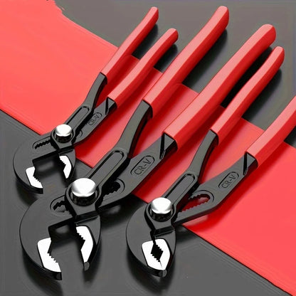 7/10/12 Inch Adjustable Water Pump Pliers – Quick-Release Pipe Wrench & Plumbing Clamp Tool for Household Repairs