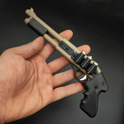 Mini Alloy Rubber Band Rifle – 8-Burst Toy Gun Pistol Model Ornament | Fun Christmas Gift for Boys