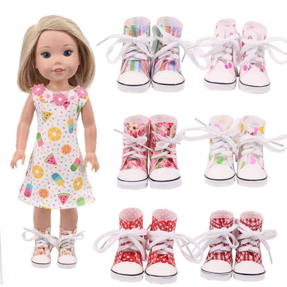 5CM Doll Snow Boots – Pop Plush Canvas Shoes for 14.5" Dolls, 32-36CM Paola Reina & 20CM Cotton Dolls Accessories