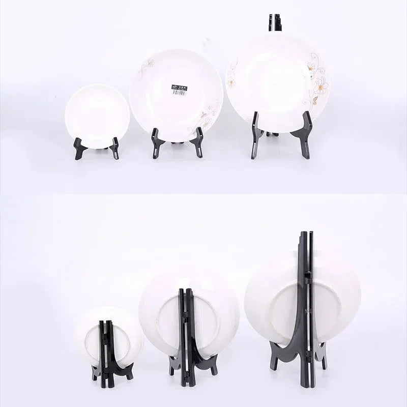 Foldable Dish Plate Racks: Kitchen Storage Holder for Plates, Bowls, and Pictures
