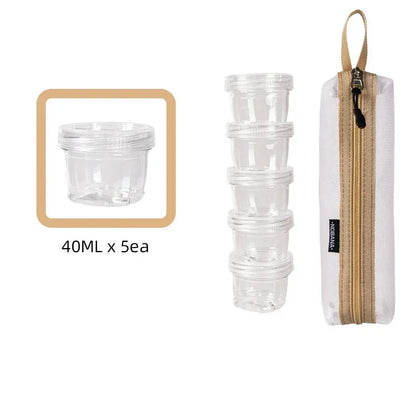 Portable Travel Camping Spice Kit | Bag with 5 Clear Seasoning Bottles & Condiment Container Set