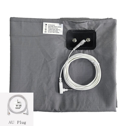 10% Silver Fiber Grounding Bedsheet with Earthing Cord Antistatic Conductive Health Protection Sheet for Stress Relief Sleep Support