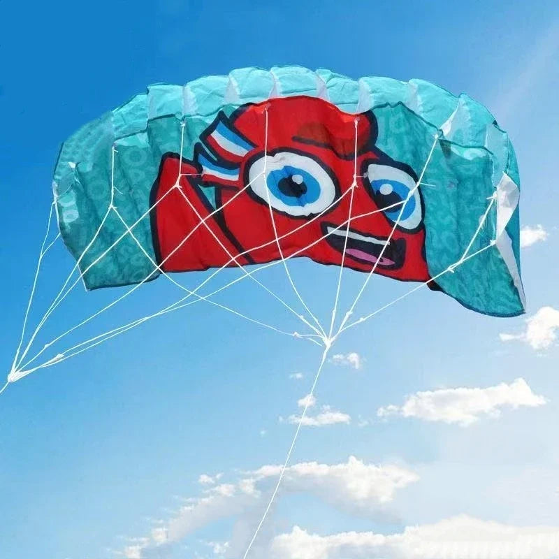 Beginner Kitesurf Dual Line Power Kite - Parafoil Beach Stunt Kite for Surfing and Outdoor Sports