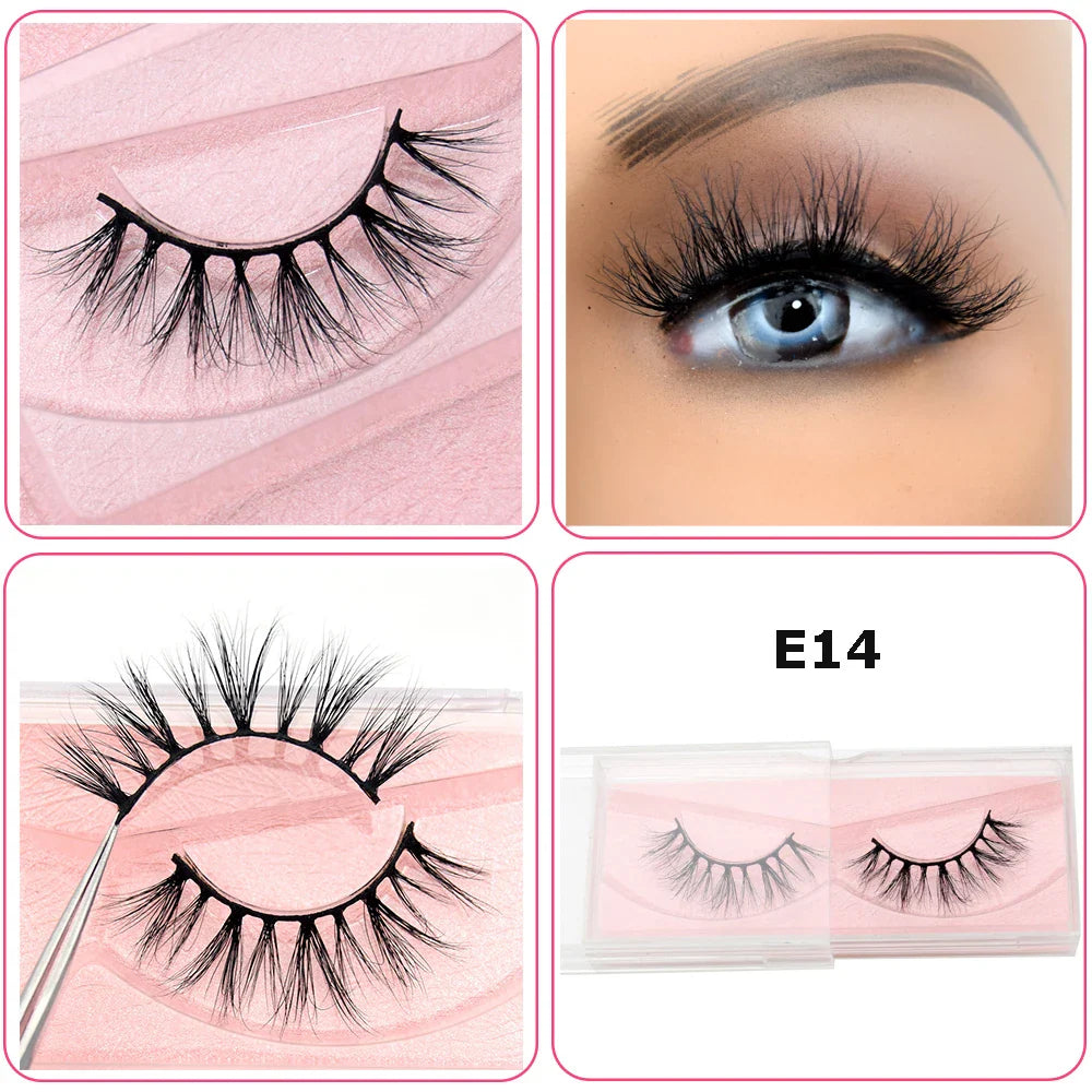 3D Real Mink False Eyelashes – Thick Handmade Strip Lashes with Glitter Packing for Makeup Beauty D101