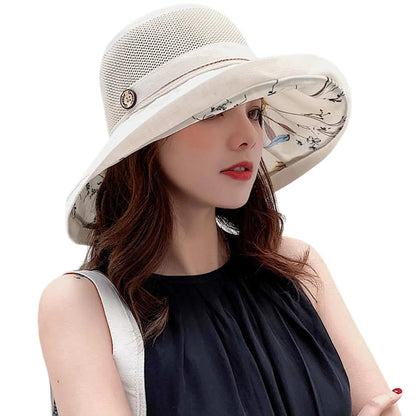 Women’s Foldable Sunshade Hat – Wide Brim UV-Resistant Hat for Travel, Camping, Fishing, Spring & Summer