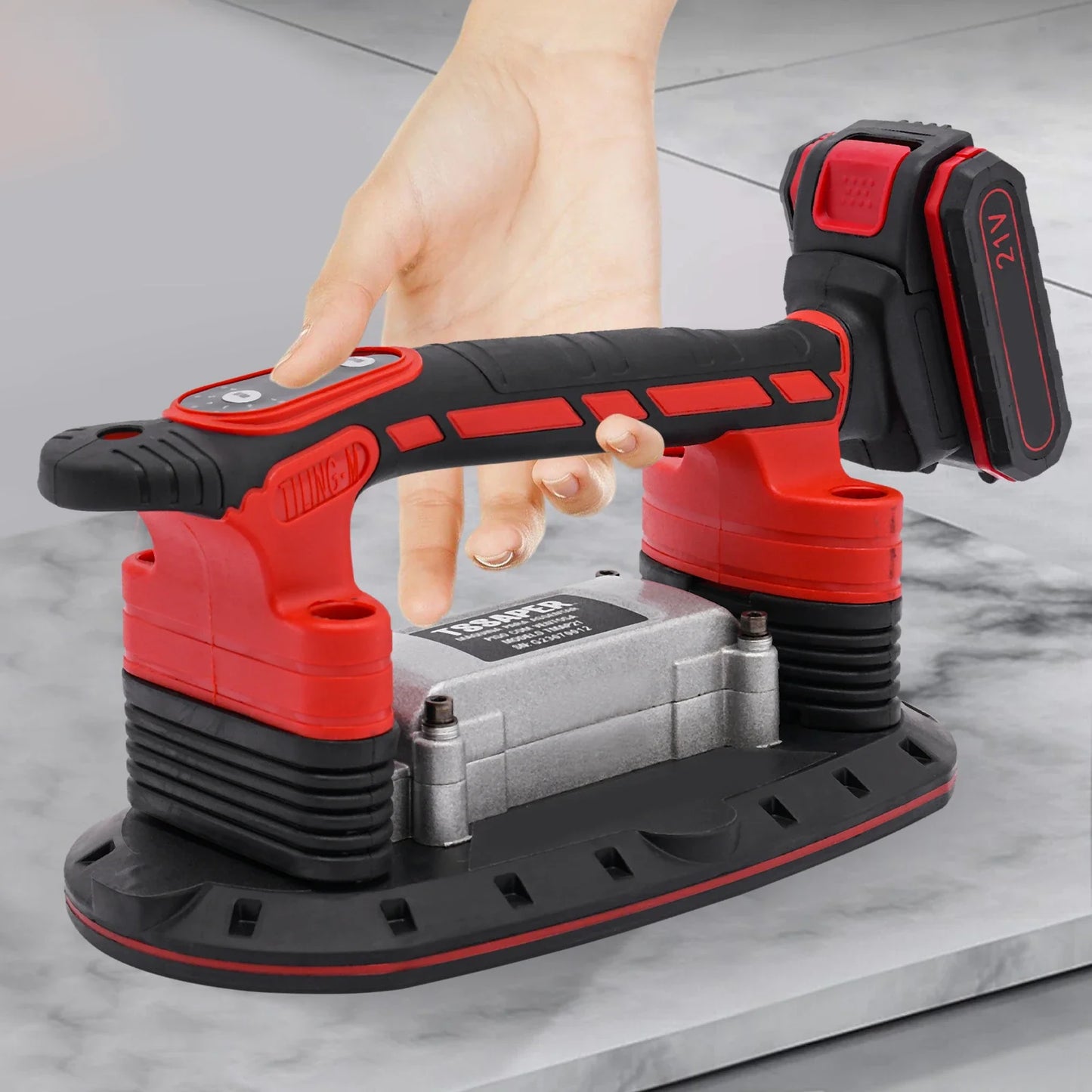 6-Speed Handheld Tile Vibration Tool – Anti-Slip Suction Cup Tile Leveling Machine for Precise Installation
