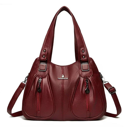 Luxury Women’s Leather Casual Tote Bag – High Quality Large Shoulder & Crossbody Handbag