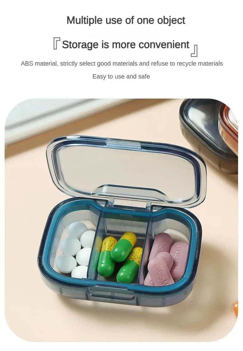 Mini Medicine Pill Box – Portable Drug Storage, Pills Dispenser & Organizer, Tablet Container Case