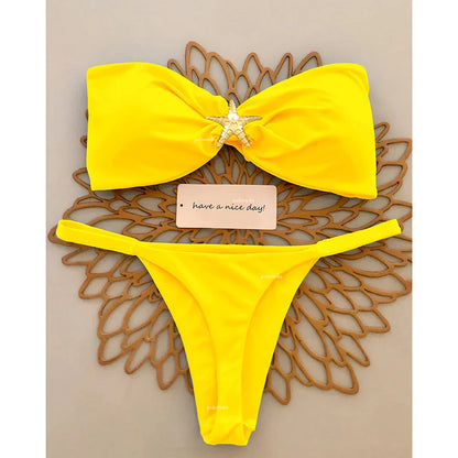 2025 Women’s Push-Up Bikini Set – Sexy Micro Swimwear, Bandeau Brazilian Beach & Pool Bathing Suit