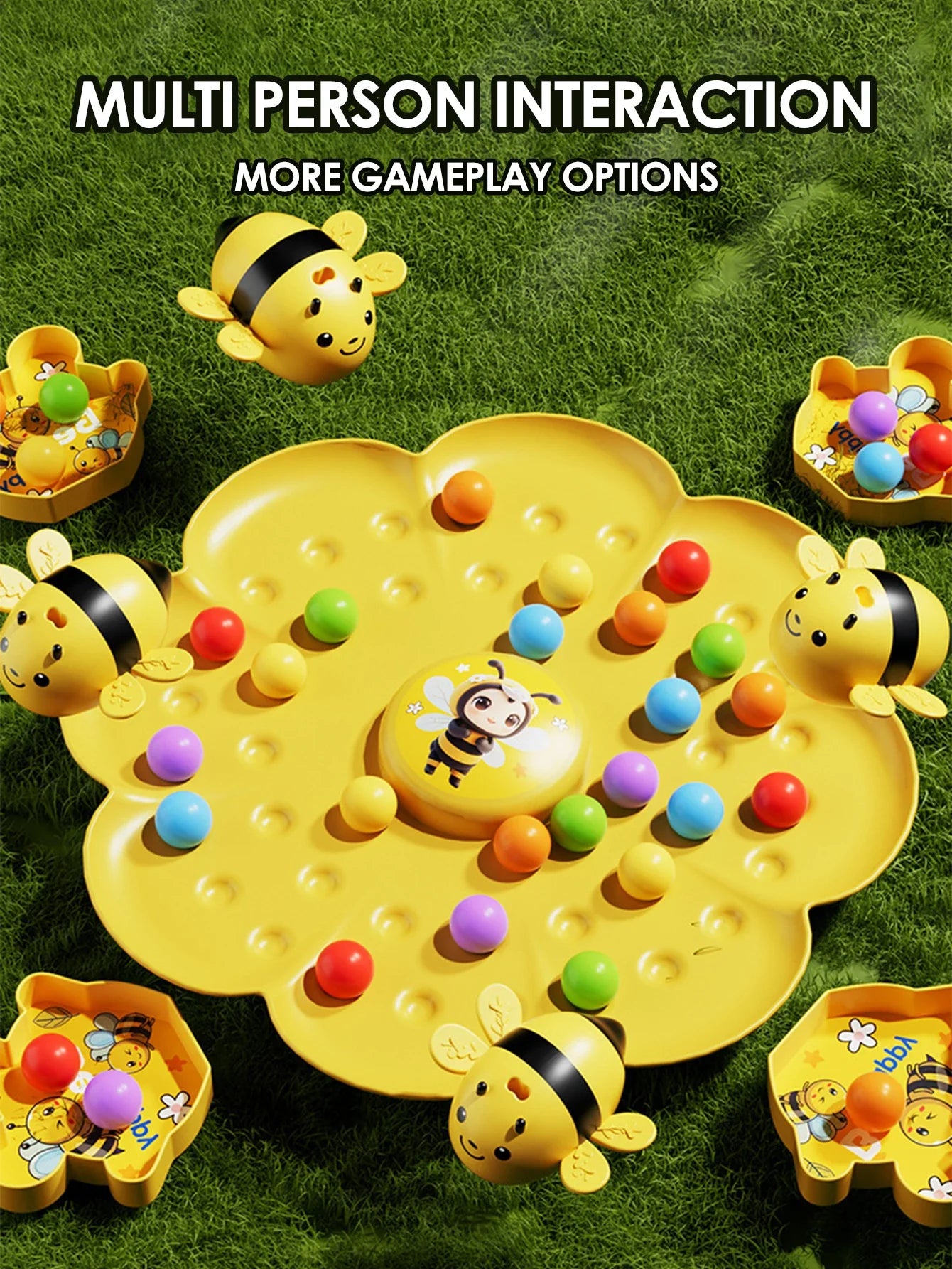 Little Bumblebee Multifunctional Board Game — Educational Puzzle & Fishing Toy, Interactive Family Game for Kids, Christmas Gift