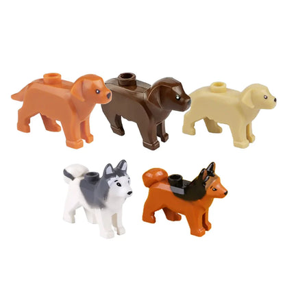 MOC Animal Scene Building Blocks – Zoo & Wildlife DIY Toy Bricks with Ducks, Cats, Dogs, Penguins, Eagles, Wolves, Bears, Deer, Sharks, Snakes, Mice, Sheep (K055)