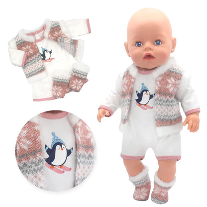 2023 New Doll Outfit Set – Cute Jumpers & Rompers for 17-Inch / 43cm Baby Reborn Dolls