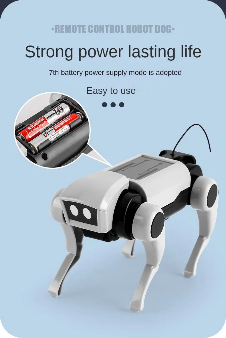 RC Robot Dog Toy for Kids – DIY Assembly Remote Control Mechanical Dog, Educational Science Model Gift for Boys