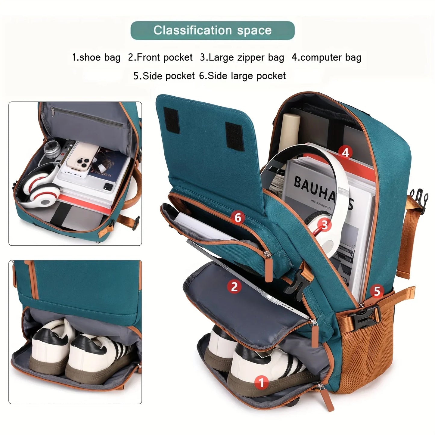 Lightweight Convertible Laptop Backpack - Large Capacity Travel, School & Business Bag