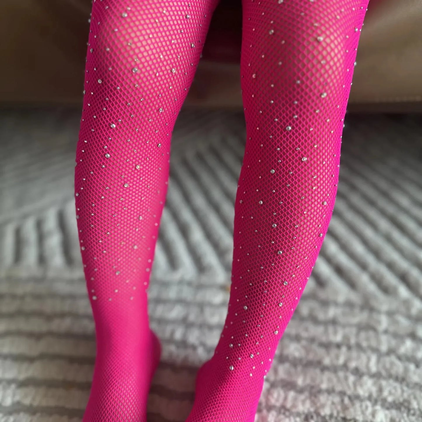 Summer Kids Sparkling Fishnet Pantyhose — Tight Fitting Diamond Hollow Latin Dance Leggings for Girls